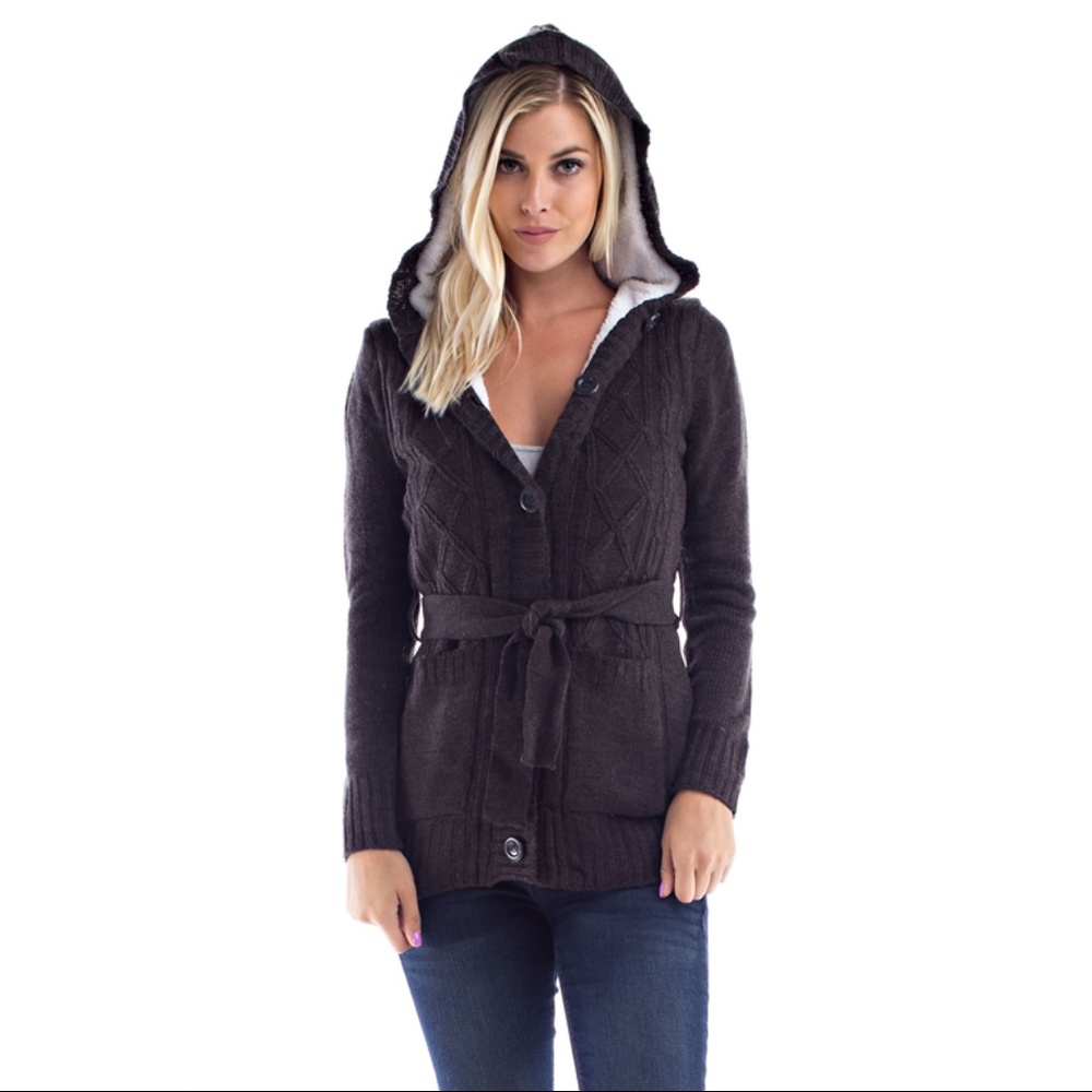Hooded Cardigan Sweater Jacket with Pockets